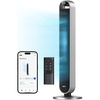 image:imageDREO Smart Tower Fan for Bedroom 120 Oscillating Fan 20dB Quiet DC Motor  28fts Airflow 12 Speeds 4 Modes Bladeless Standing Fan 12H Timer Cooling Fan for Home Living Room App amp Alexa ControlSilver