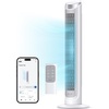 image:imageDREO Smart Tower Fan for Bedroom 90 Oscillating Fan 26fts Wind 28dB  5 speeds 4 modes Quiet Floor Fans for Room  12H timer RemoteAPP amp Voice Control Standing Fans that Blow Cold Air SilverPure White