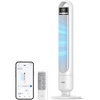 image:imageDREO Smart Tower Fan for Bedroom 90 Oscillating Standing Fans for Room with 4 Speeds 4 Modes 28dB Quiet for Sleep 26fts Velocity 8H Timer RemoteAppVoice Control for Living Room Office HomeWhite