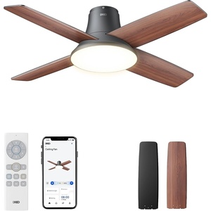 image:imageDREO Ceiling Fans with Lights 44 Flush Mount Smart Ceiling Fan RemoteBlack