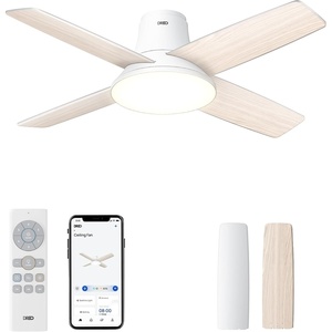 image:imageDREO Ceiling Fans with Lights 44 Flush Mount Smart Ceiling Fan RemoteWhite