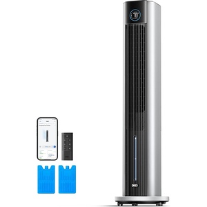 image:imageDREO Evaporative Air Swamp Cooler 43 Cooling Fans that Blow Cold Air  2026 Upgraded 80 Oscillating Floor Fan for Bedroom Easy Cleaning APP Control Ice Pack 4 Speeds 4 Modes 12H Timer WhiteSilver