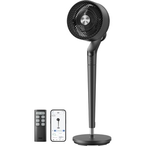 image:imageDREO Fan for Bedroom 2026 New model120100 OmniDirectional Oscillating Fan 96ft DC Motor 20 dB Quiet Standing Pedestal Fans 9 Speeds 3 Modes Remote 3742 Adjustable Height 8H TimerGrey Smart WiFi