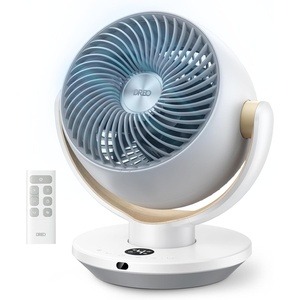 image:imageDREO Fan for Bedroom Desk Air Circulator Fans with Remote 11 Inch Table Fan for Whole Room 65ft Powerful Airflow 120 Vertical Manual and 90 Oscillating 4 Speeds 8H Timer 25dB Quiet HomePury White
