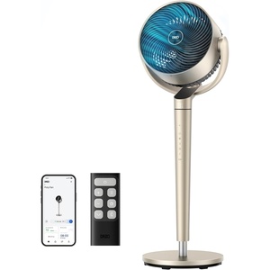 image:imageDREO Smart Fan for Bedroom 110ft Pedestal Fan with DC Motor 150120 OmniDirectional Oscillation Quiet Floor Fan with Smart Control 9 Speeds 6 Modes 43 Inches 12H Timer WiFiVoiceAlexaGold