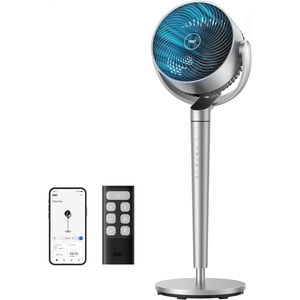 image:imageDREO Smart Fan for Bedroom 110ft Pedestal Fan with DC Motor 150120 OmniDirectional Oscillation Quiet Floor Fan with Smart Control 9 Speeds 6 Modes 43 Inches 12H Timer WiFiVoiceAlexaSilver