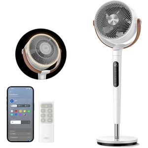 image:imageDREO Smart Fan for Bedroom 120105 Omnidirectional Oscillating Quiet 20dB Fan 100ft Air Circulator Pedestal Fan with DC Motor 8 Speeds 6 Modes 3743 Height WiFiVoiceAlexa no lightWhite