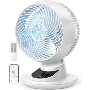 image:imageDREO Smart Fan for Bedroom Powerful 85 ft Airflow 12 Inches Desk Fans in 20dB Quiet 9090 oscillating fans AppVoice Control 9 Speeds amp 812H Timer for Home Office DormWhite