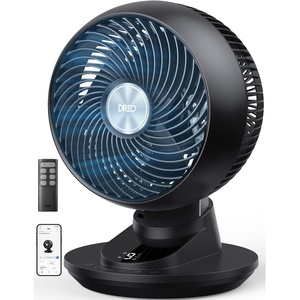 image:imageDREO Smart Fan for Bedroom Powerful 85 ft Airflow 12 Inches Desk Fans in 20dB Quiet 9090 oscillating fans AppVoice Control 9 Speeds amp 812H Timer for Home Office DormBlack