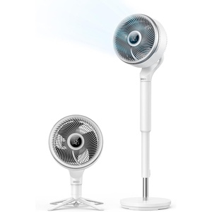 image:imageDREO Smart Fan for Bedroom standing 150 100 OmniDirectional Oscillating Fans 120ft CirculAir Quiet Fan with DC Motor 12 Speeds 6 Modes 20dBRemote Control 12H TimerWhite