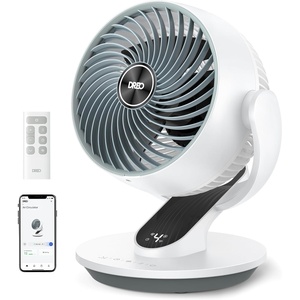 image:imageDREO Smart Fan for Bedroom120 Vertical and 90 Oscillating Fan with RemoteVoice 13 Inch Height Quiet Air Circulator for Whole Room 70 ft 4 Speeds 5 Modes 12H Timer Desk Fans for Home OfficeWhite