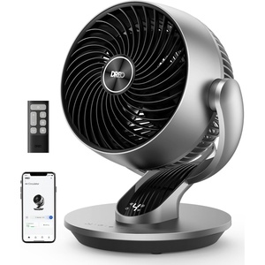 image:imageDREO Smart Fan for Bedroom120 Vertical and 90 Oscillating Fan with RemoteVoice 13 Inch Height Quiet Air Circulator for Whole Room 70 ft 4 Speeds 5 Modes 12H Timer Desk Fans for Home OfficeSilver