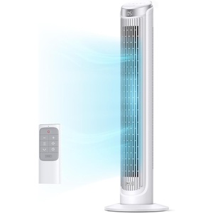 image:imageDREO Tower Fan for Bedroom 90 Oscillating Fan 5 Speeds 4 Cooling Modes  26 fts Powerful Airflow 28dB Quiet Fan 12H Timer 40 Standing Floor Fan for Home Office with Remote ControlWhite