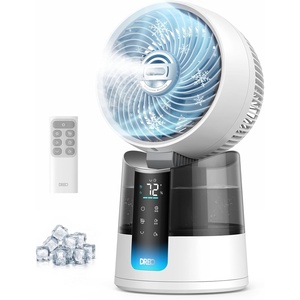 image:imageDREO TurboCool Misting Fan 516 5 Drop Cooling Fans that Blow Cold Air  15030 Omnidirectional Oscillating Evaporative air cooler 26 fts Wind Ultrafine Mist 20dB 6 Speeds 2 Modes WhiteWhite