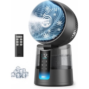 image:imageDREO TurboCool Misting Fan 516 5 Drop Cooling Fans that Blow Cold Air  15030 Omnidirectional Oscillating Evaporative air cooler 26 fts Wind Ultrafine Mist 20dB 6 Speeds 2 Modes GreyGrey