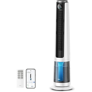 image:imageDREO TurboCool Misting Fan 765S Fans that Blow Cold Air 10F Cooling Fan  34fts Fast Evaporative Air Cooler 6L Tank 20 dB Quiet DC Motor 90 Tower Fan with 12 Speeds 4 Modes for Home GreyWhite
