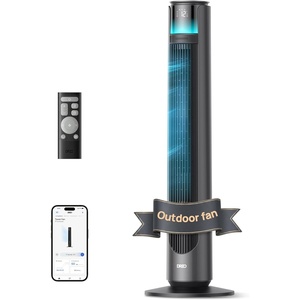 image:imageDREO TurboCool Outdoor Misting Fan 711AS 33 fts High Velocity 20dB Quiet  12 Speeds 4 Modes 150 Customizable Oscillating Smart Standing Fan for Bedroom DC Motor IPX4rated Weather ResistantGrey