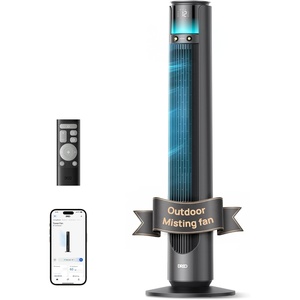 image:imageDREO TurboCool Outdoor Misting Fan 711AS 33 fts High Velocity 20dB Quiet  12 Speeds 4 Modes 150 Customizable Oscillating Smart Standing Fan for Bedroom DC Motor IPX4rated Weather ResistantCharcoal