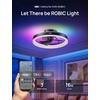 image:imageDREO Smart RGBIC Ceiling Fans with Lights Low profile Ceiling Fan with AlexaApp 20 Dimmable Lighting amp Color Tuning 22dB Quiet for Bedroom Game Room Easy Installation Black