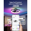 image:imageDREO Smart RGBIC Ceiling Fans with Lights Low profile Ceiling Fan with AlexaApp 20 Dimmable Lighting amp Color Tuning 22dB Quiet for Bedroom Game Room Easy Installation Black