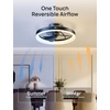 image:imageDREO Smart RGBIC Ceiling Fans with Lights Low profile Ceiling Fan with AlexaApp 20 Dimmable Lighting amp Color Tuning 22dB Quiet for Bedroom Game Room Easy Installation Black