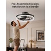 image:imageDREO Smart RGBIC Ceiling Fans with Lights Low profile Ceiling Fan with AlexaApp 20 Dimmable Lighting amp Color Tuning 22dB Quiet for Bedroom Game Room Easy Installation Black