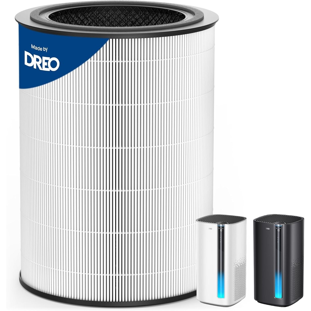 image:imageDREO Replacement Filter for Smart Air Purifier Macro Max ASDRHAP003AS 3in1 High Efficiency and Activated Carbon Filter for Removal of Smoke Odor Dust Allergens Pollen Black 1 Pack