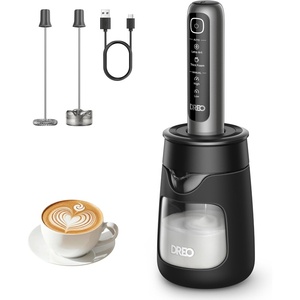 image:imageDREO Milk Frother Handheld Coffee Drink Hand Mixer Wand BaristaMaker NanoBlack with Cup