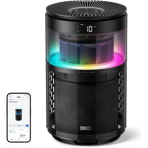 image:imageDREO Smart Air Purifier With RGBIC LightHome Air Cleaner with WiFiVoiceAlexa 4 Speeds amp AutoTurboHEPA Sleep Modes for Smoke Dust Pollen Odor PM25 Monitor DREO 530S DRHAP010S BlackBlack RGBIC  WiFi